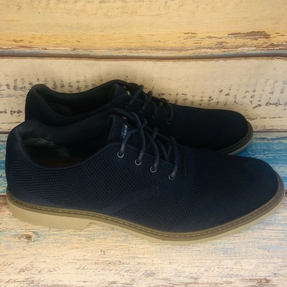 Mark Nason Men's Navy Blue Dress Knit Oxfords - Picture 3 of 8